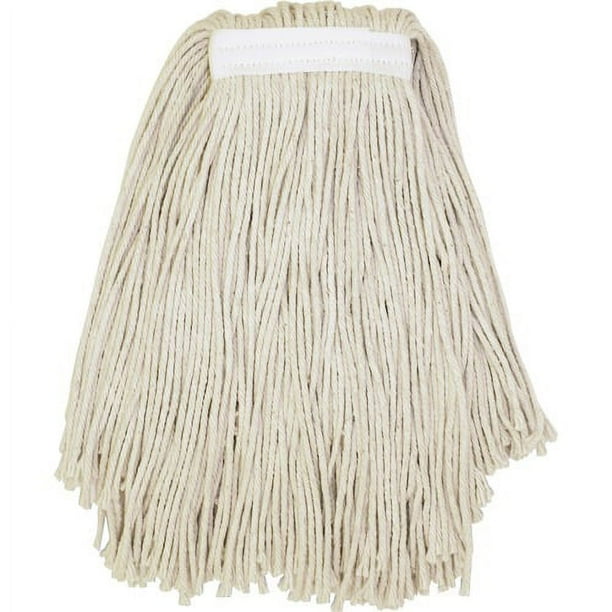 Genuine Joe Clamp-style Cotton Mophead - Cotton - Natural - 12 / Carton Genuine Joe Clamp-style Cotton Mophead - Cotton - Natural - 12 / Carton