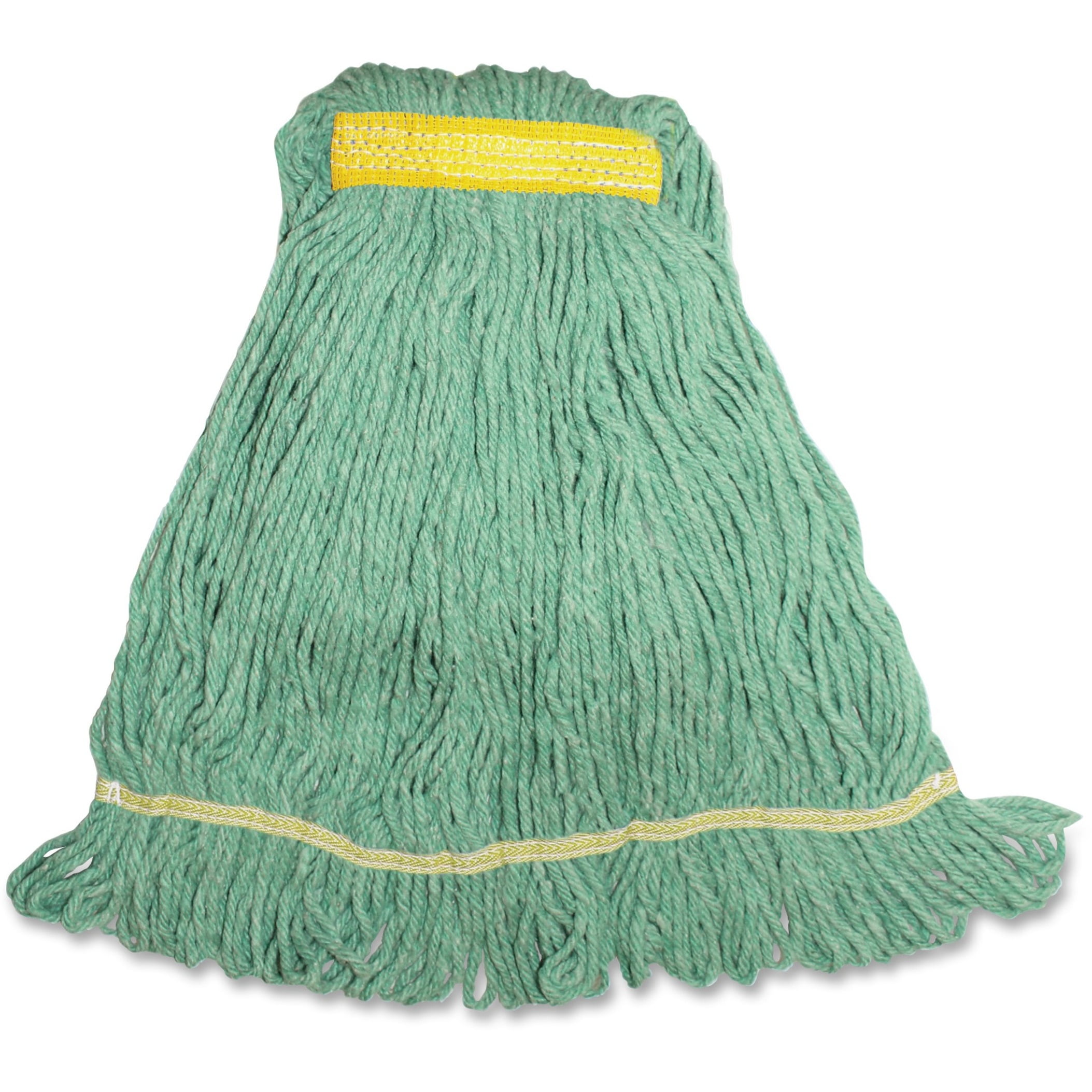 Genuine Joe Wide Band Small Mophead - Small - Rayon, Cotton, Rayon - Green Tint - 1Each Genuine Joe Wide Band Small Mophead - Small - Rayon, Cotton, Rayon - Green Tint - 1Each