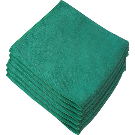 Genuine Joe General Purpose Microfiber Cloth - Cloth - 16" Width X 16" Length - 15 / Carton - Green