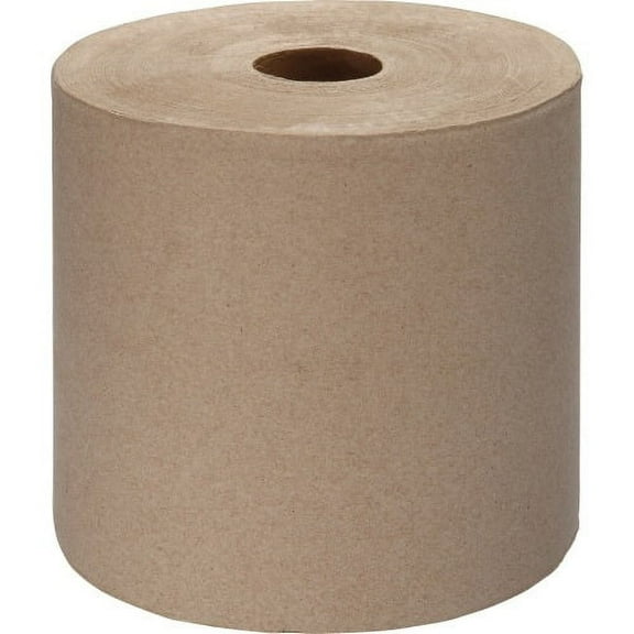 Genuine Joe Embossed Hardwound Roll Towels - 7.88" Width x 1000 ft Length - 2" Core - Kraft - 6 / Carton