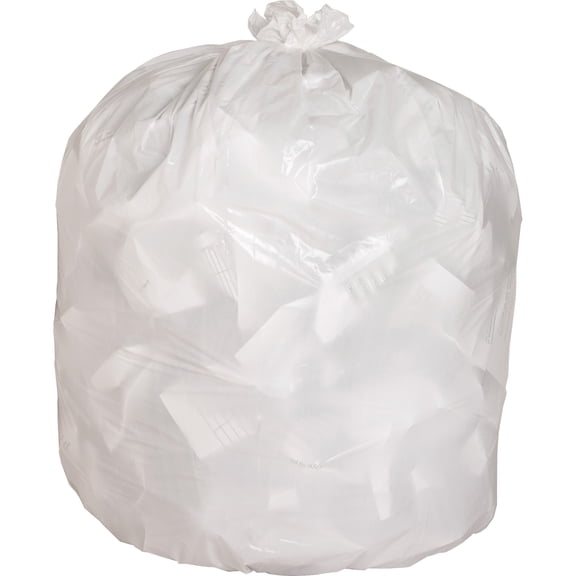 Genuine Joe Heavy-Duty Tall Kitchen Trash Bags - Small Size - 13 gal - 24" Width x 33" Length x 0.85 mil (22 Micron) Thickness - Low Density - White - 150/Carton - Kitchen | Bundle of 5