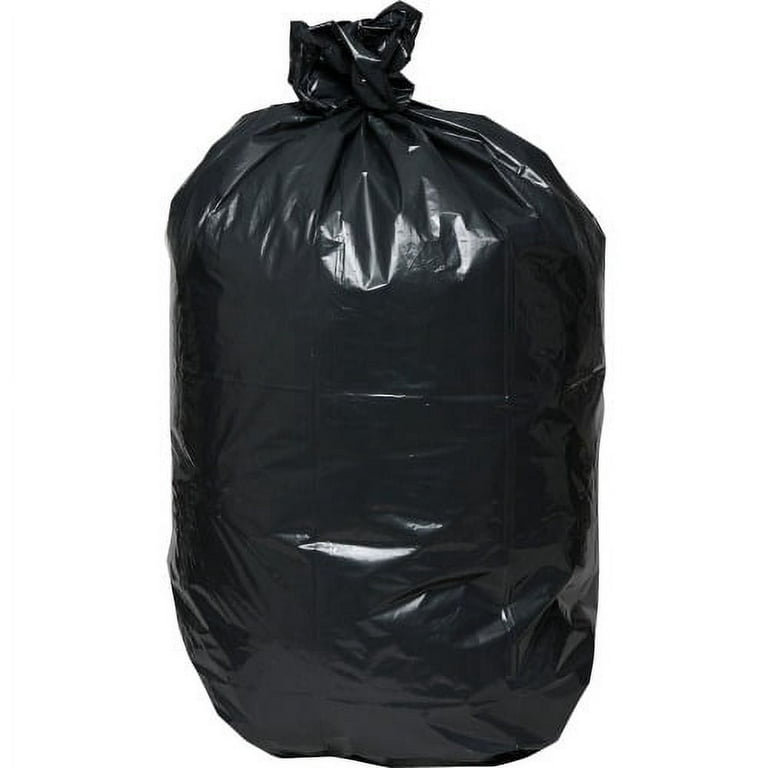 PlasticMill 64 Gallon Black 1.5 Mil 50x60 50 Bags/Case Garbage Bags / Trash Can Liners.
