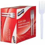 Genuine Joe, GJO0010430, Heavyweight White Plastic Forks, 100 / Box, White