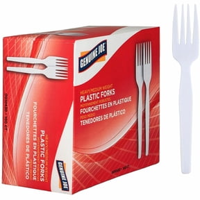 Genuine Joe, GJO0010430, Heavyweight White Plastic Forks, 100 / Box, White