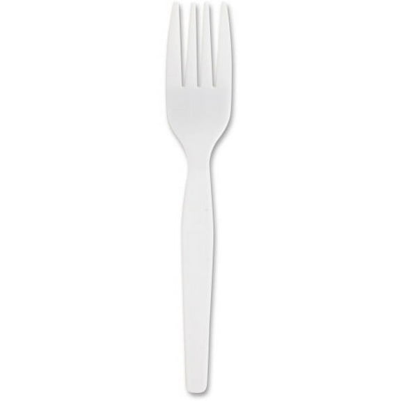 Genuine Joe, GJO0010430, Heavyweight White Plastic Forks, 100 / Box, White