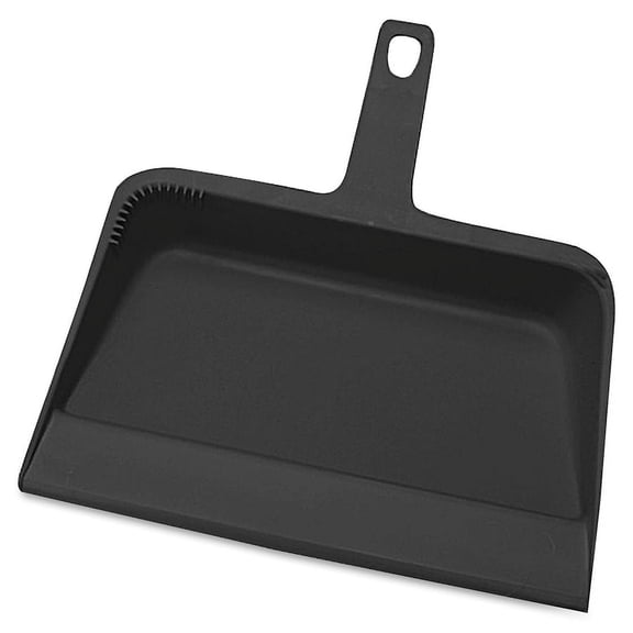 Genuine Joe Heavy-duty Plastic Dust Pan - 12" Wide - Plastic - Black - 1 Each | Bundle of 2 Each