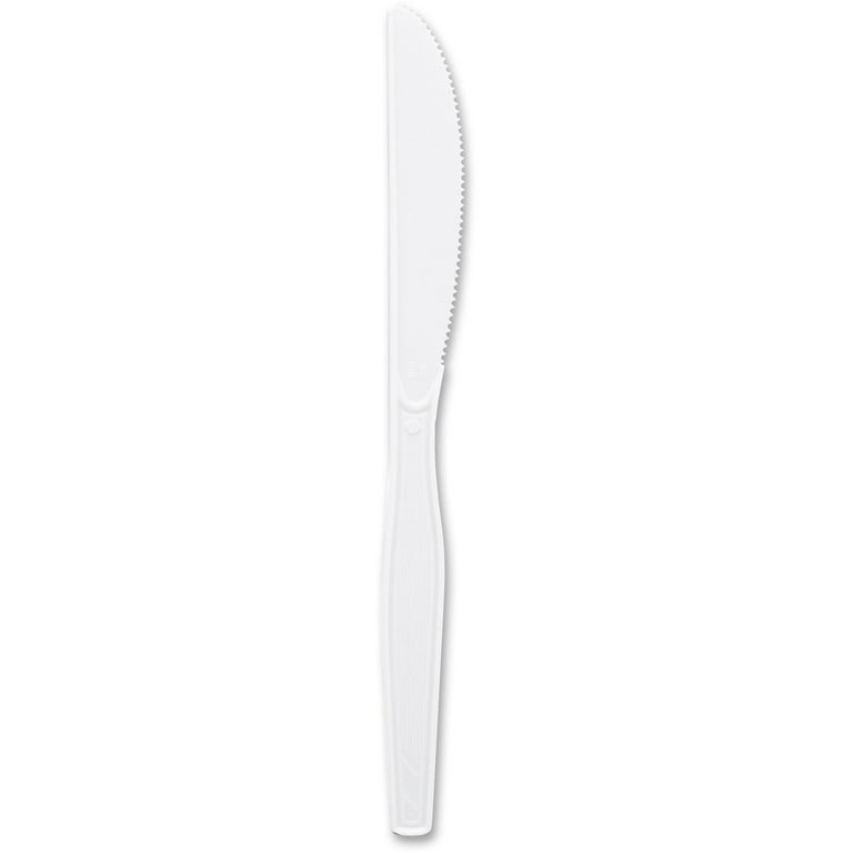 Genuine Joe Heavyweight Disposable Knives - 100 / Box - 40/Carton - Disposable - White