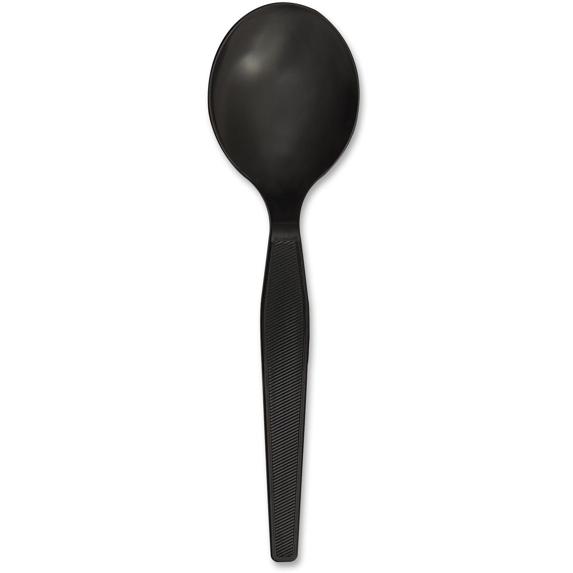 Genuine Joe Heavyweight Disposable Soup Spoons - 1 Piece(s) - 1000/carton - Soup Spoon - 1 X Soup Spoon - Disposable - Textured - Black