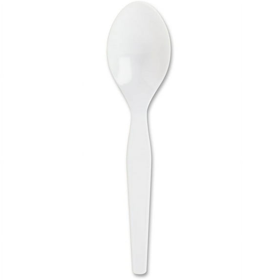 Genuine Joe Heavyweight Disposable Spoons - 1 Piece(s) - 1000/Carton - Spoon - 1 x Spoon - Disposable - White | Bundle of 2 Cartons
