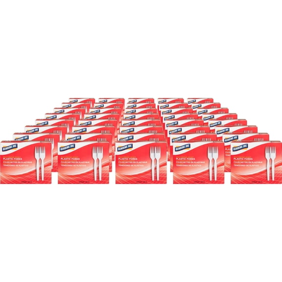 Genuine Joe Heavyweight White Plastic Forks - 100 / Box - 4000 Piece(s) - 40/carton - Fork - 4000 X Fork - Disposable - Polystyrene - White
