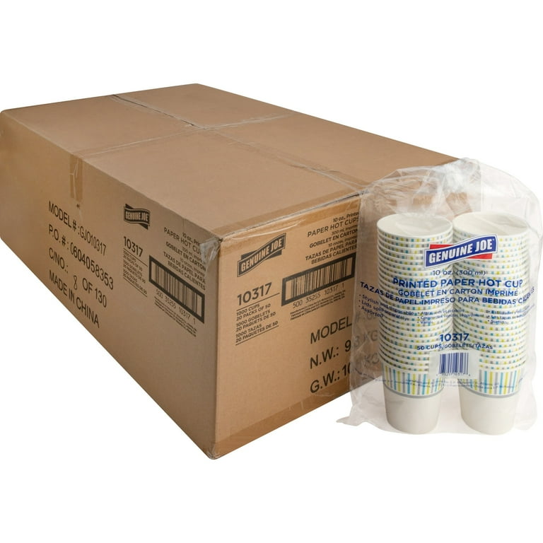 Genuine Joe 10 oz Hot Beverage Cups - 50 / Pack - 20 / Carton - Assorted - Paper - Hot Chocolate, Cappuccino, Tea, Coffee, Beverage Genuine Joe 10 oz Hot Beverage Cups - 50 / Pack - 20 / Carton - Assorted - Paper - Hot Chocolate, Cappuccino, Tea, Coffee, Beverage