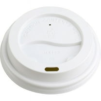 Genuine Joe Hot Cup Lids - Polystyrene - 50 / Pack - White | Bundle of 5 Packs