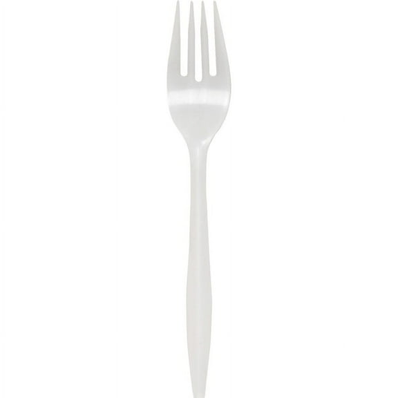 Genuine Joe Individually Wrapped Fork - 1 Piece(s) - 1000/carton - Fork - 1 X Fork - Disposable - Polypropylene - White