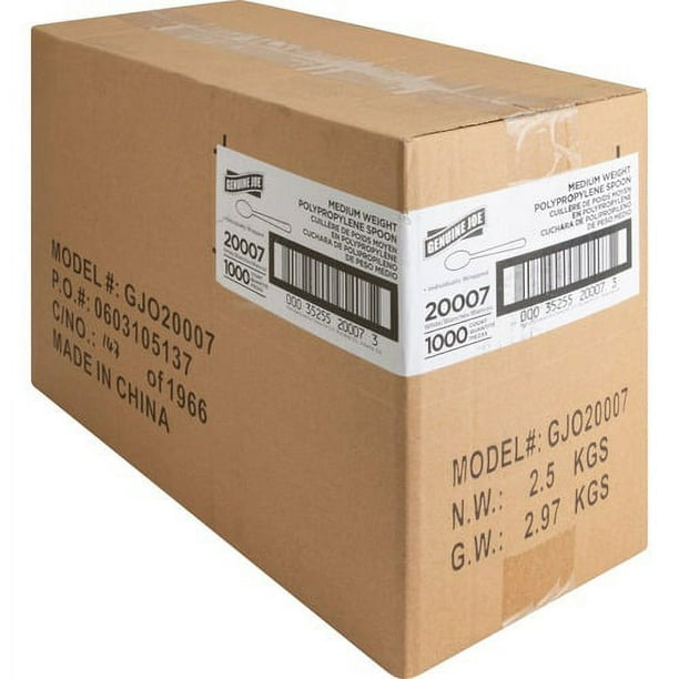 Genuine Joe Individually Wrapped Spoon - 1 Piece(s) - 1000/Carton - Spoon - 1 x Spoon - Disposable