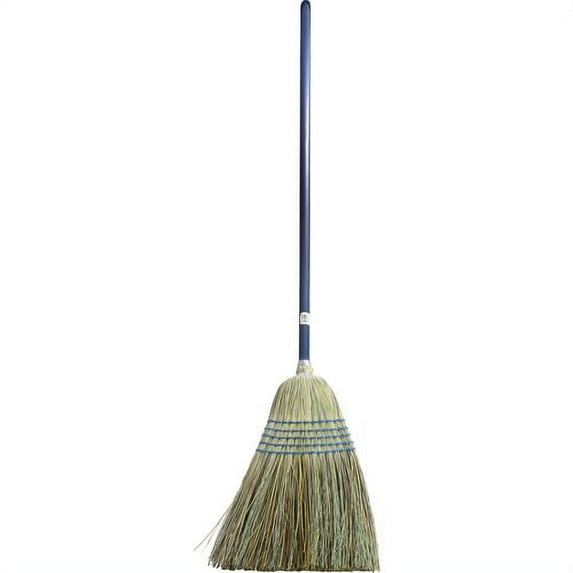 Genuine Joe Lightweight Broom - Corn Fiber Bristle - Lacquered Wood Handle - 1 Each - Natural | Bundle of 10 Each