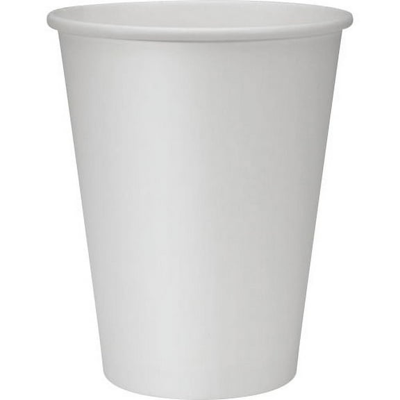 Genuine Joe Lined Disposable Hot Cups 12 fl oz - 1000 / Carton - White - Polyurethane - Hot Drink