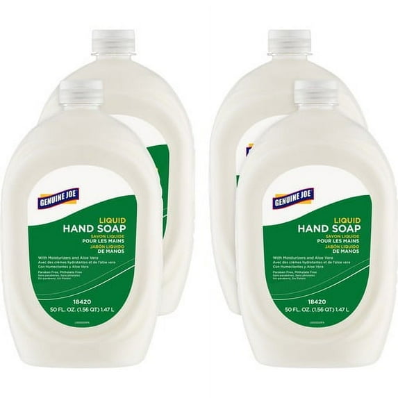 Genuine Joe Lotion Soap - 50 fl oz (1478.7 mL) - Bottle Dispenser - Hand, Skin - White - Anti-irritant - 4 / Carton | Bundle of 10 Cartons