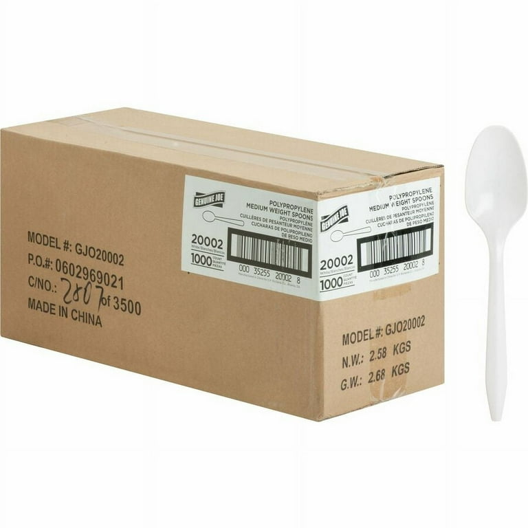 Mediumweight Plastic Cutlery, Teaspoon, White, 1,000/Pack Mediumweight Plastic Cutlery, Teaspoon, White, 1,000/Pack