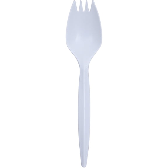Genuine Joe Medium-weight Spork - 1 Piece(s) - 1000/carton - Spork - 1 X Spork - Disposable - White