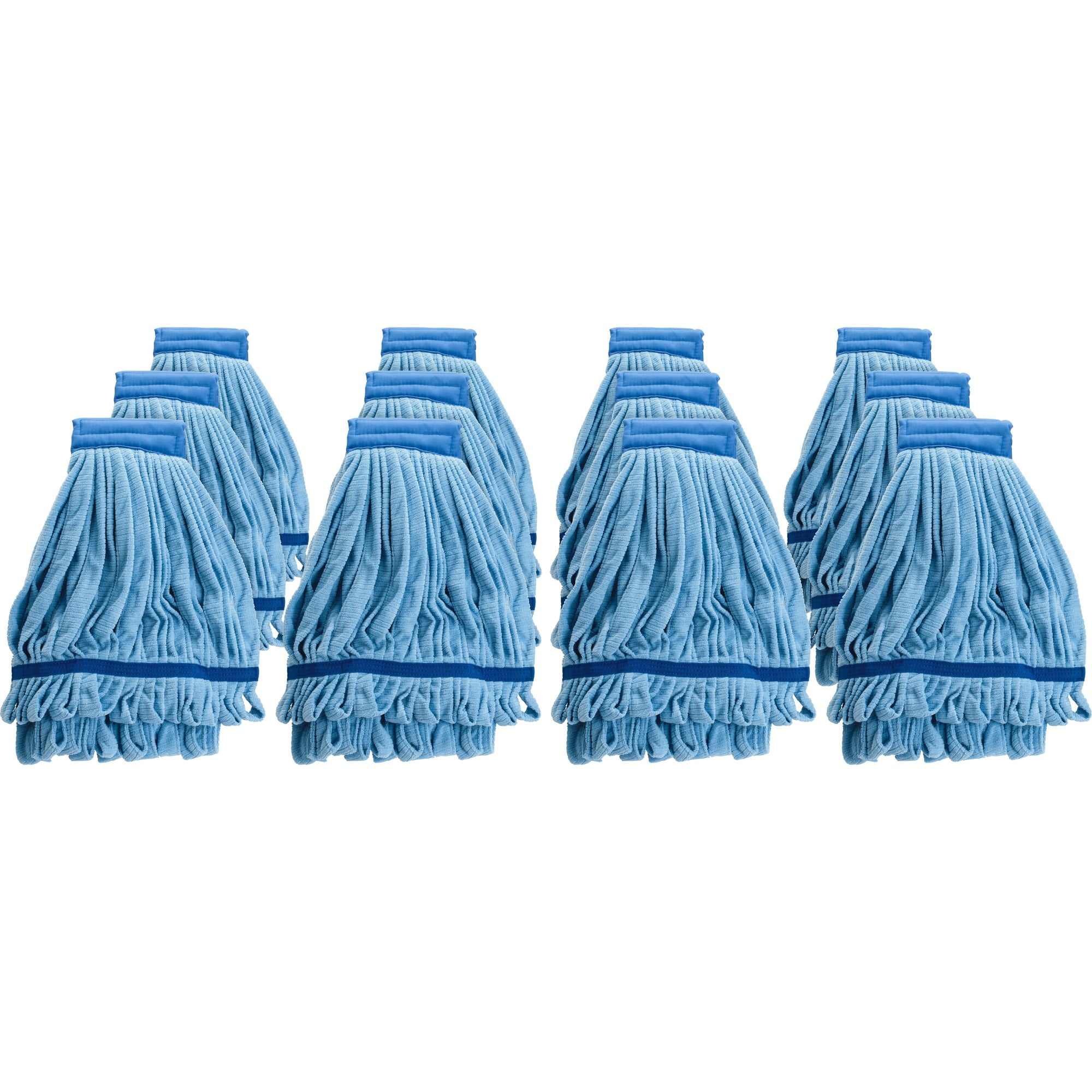 Genuine Joe Microfiber Wet Mophead Refill - Microfiber, Yarn, Canvas - Blue
