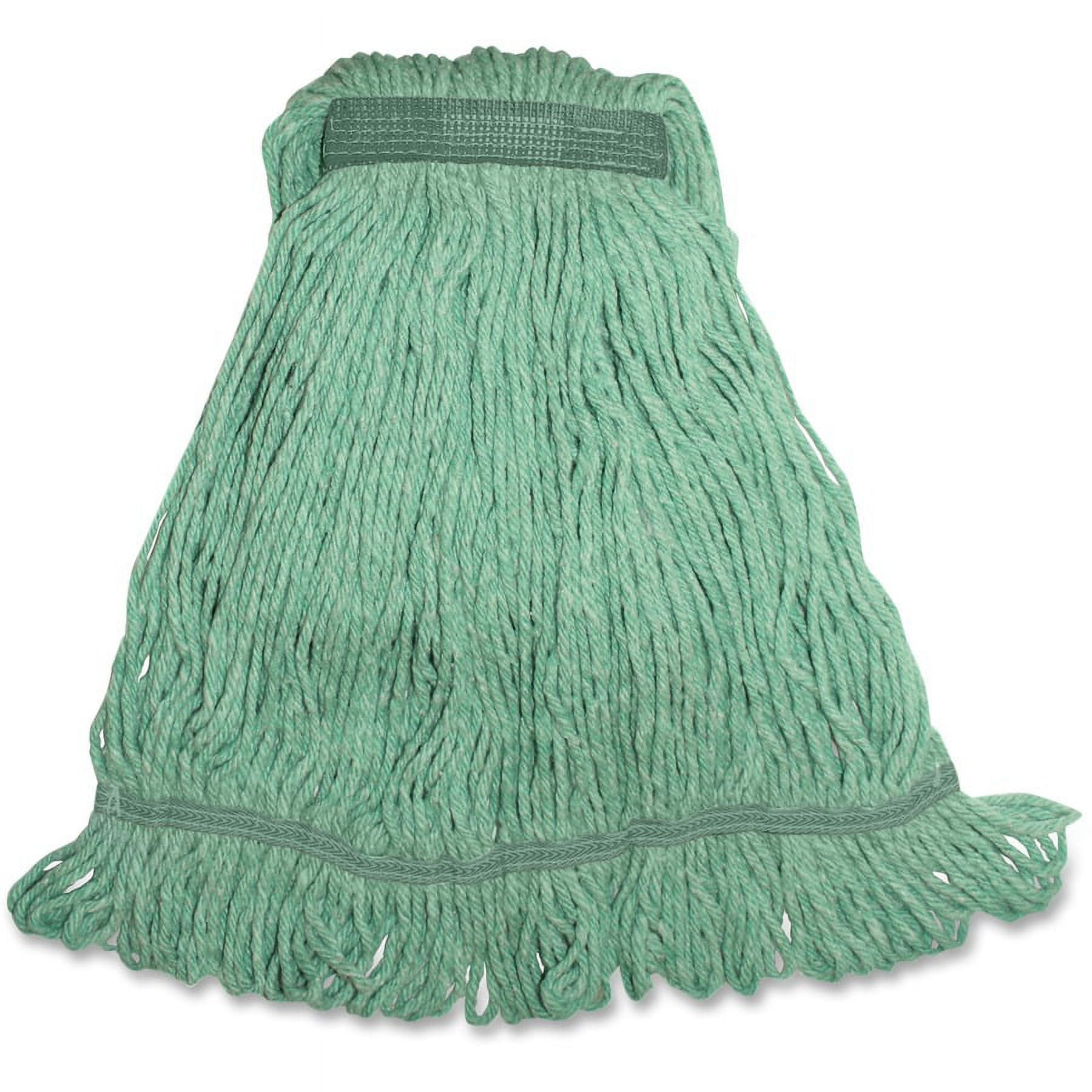 Genuine Joe Synthetic Blend Medium Mophead - Medium - Rayon, Cotton, Rayon, Fiber - Green - 1Each Genuine Joe Synthetic Blend Medium Mophead - Medium - Rayon, Cotton, Rayon, Fiber - Green - 1Each