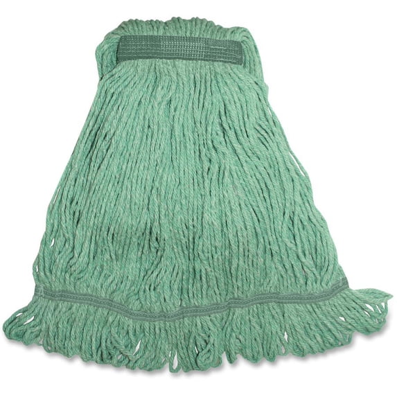 Genuine Joe Narrow Band Medium Mophead, Green, GJOMGR1BEA - Synthetic Fiber, Rayon, Cotton | Bundle of 2 Each