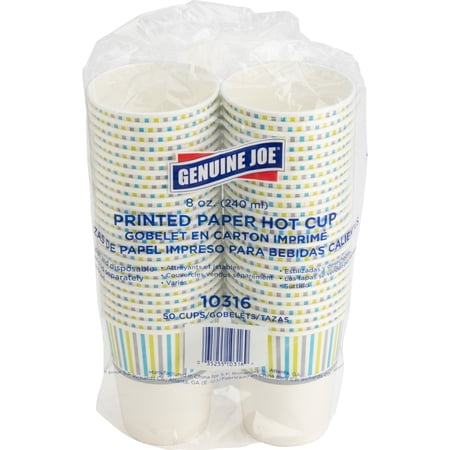 Genuine Joe, GJO10316, Hot Cup, 50 / Pack, Assorted, 8 fl oz