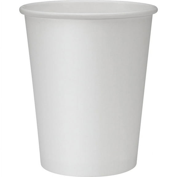 Genuine Joe Polyurethane-lined Disposable Hot Cups - 8 fl oz - 50 / Pack - White - Polyurethane - Beverage, Hot Drink | Bundle of 5 Packs