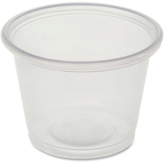 Genuine Joe Portion Cups - 1 Fl Oz - 50 / Carton - Clear - Polystyrene - Beverage, Sauce