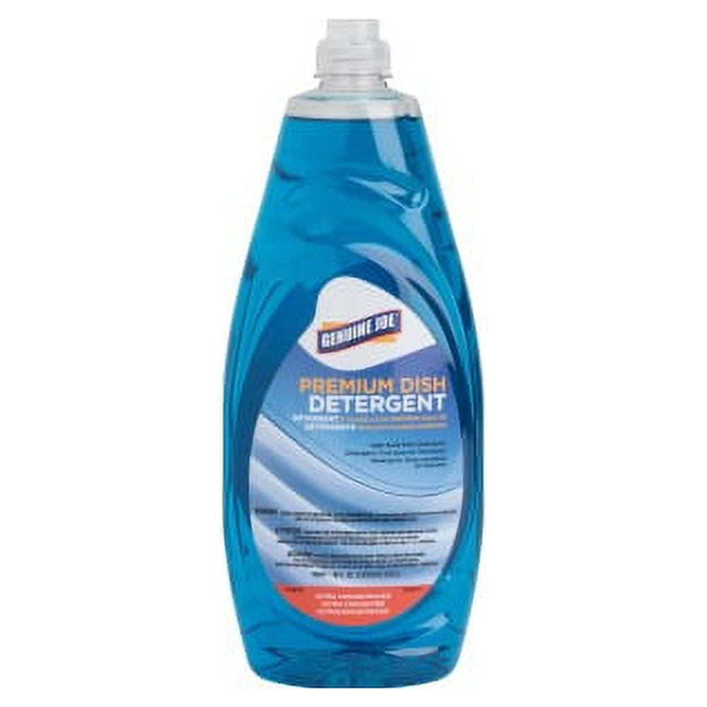 Genuine Joe Premium Dish Detergent - For Dish - Concentrate - 38 fl oz (1.2 quart) - 8 / Carton - Blue