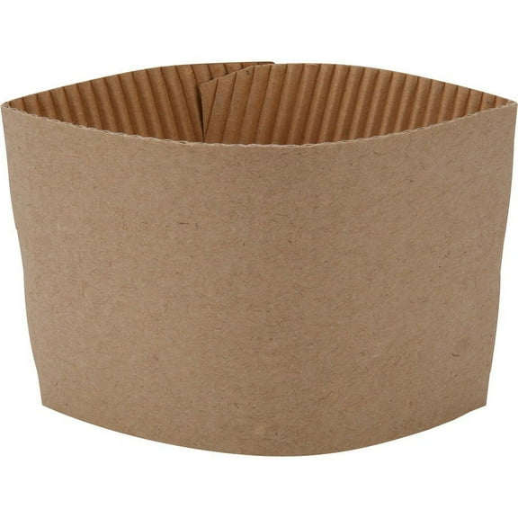 Genuine Joe Protective Corrugated Cup Sleeve - 50 - Brown | Bundle of 5 Packs