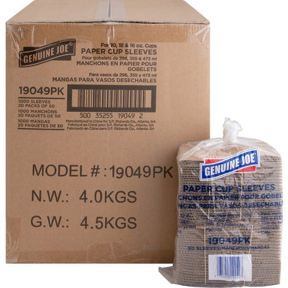 Genuine Joe Protective Corrugated Cup Sleeves - 20 / Carton - Brown Genuine Joe Protective Corrugated Cup Sleeves - 20 / Carton - Brown