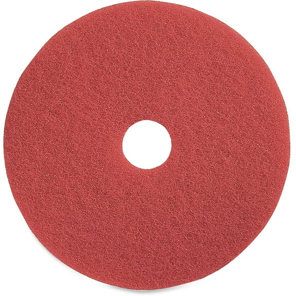 Genuine Joe Red Buffing Floor Pad - 16" Diameter - 5/Carton x 16" Diameter x 1" Thickness - Floor, Buffing, Scrubbing - 175 rpm to 350 rpm Speed Supported - Flexible, Resilient, Ro | Bundle of 5