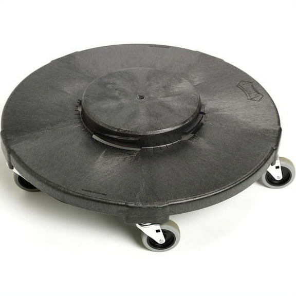 Genuine Joe Round Dolly 5 Casters - 3" Caster Size - Resin - Black - 1 Each