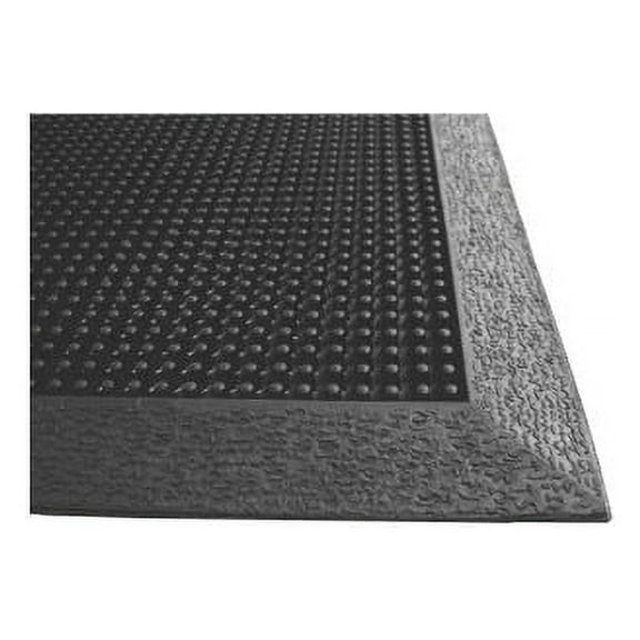Genuine Joe Brush Tip Scraper Mat - Indoor, Outdoor - 60" Length x 36" Width x 0.40" Thickness - Rectangle - Rubber - Black