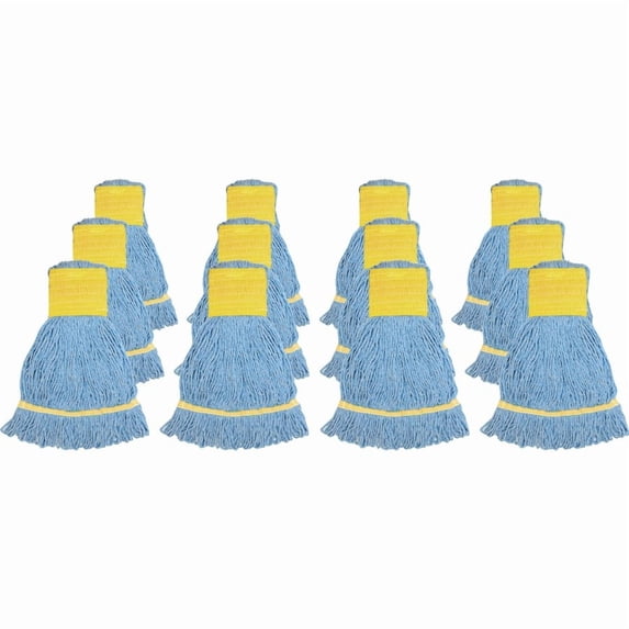 Genuine Joe, GJOSBL5BCT, Wide Band Small Mophead, 12 / Carton, Blue