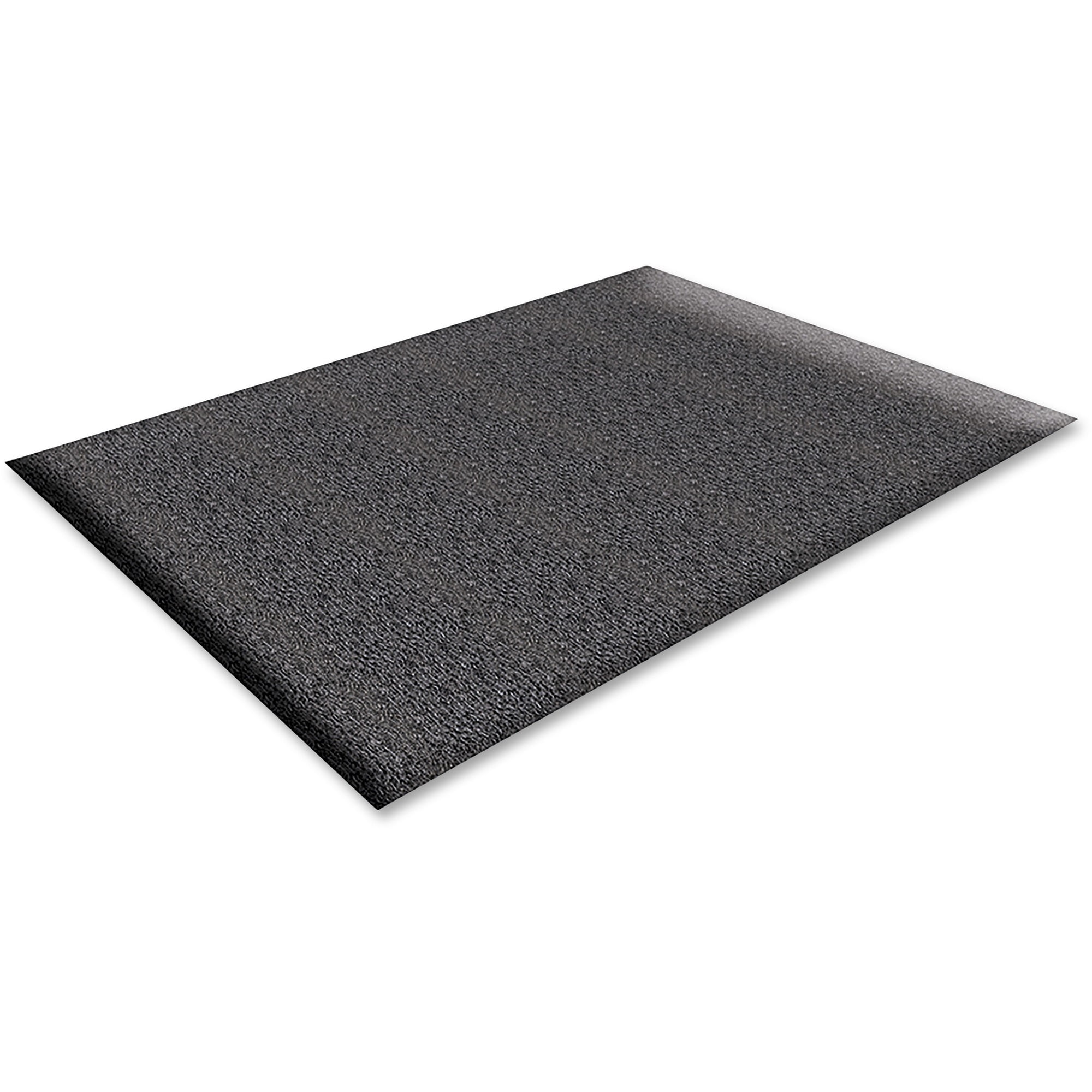 Genuine Joe Soft Step Vinyl Anti-fatigue Mats - Warehouse - 10 Ft Length X 36" Width X 0.38" Thickness - Vinyl - Black