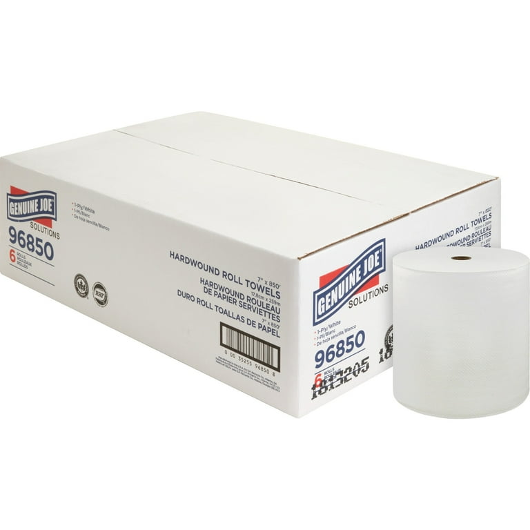 Genuine Joe Solutions Hardwound Paper Towels - 1 Ply - 7 Genuine Joe Solutions Hardwound Paper Towels - 1 Ply - 7