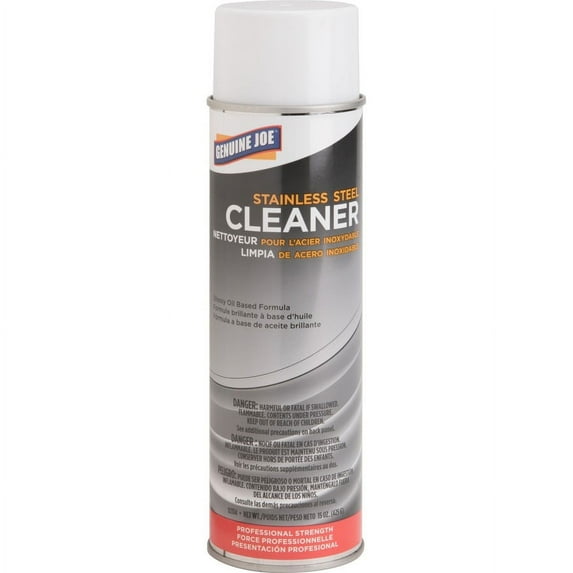 Genuine Joe Stainless Steel Cleaner - Aerosol - 15 fl oz (0.5 quart) - Banana Scent - 1 Each | Bundle of 2 Each