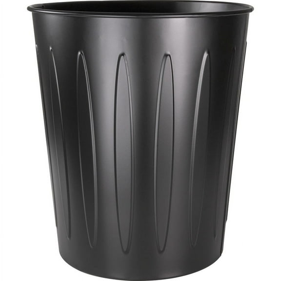 Genuine Joe Steel 6 Gallon Office Fire-safe Trash Can - 6 gal Capacity - Fire-Safe, Sturdy - 14" Height x 13" Depth - Metal, Steel - Black - 1 Each | Bundle of 2 Each