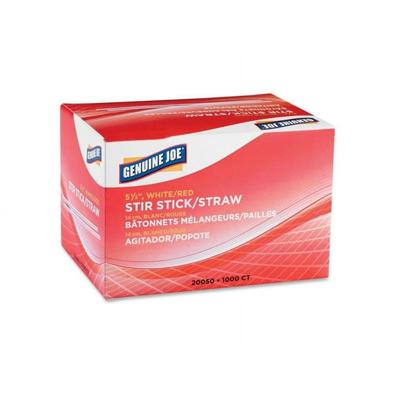 Genuine Joe Stir Sticks, White, 5.50" Length, 1000/CT, GJO20050