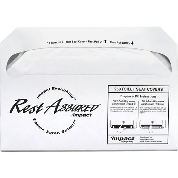 Genuine Joe Toilet Seat Covers - Half-fold - For Public Toilet - 250 / Pack - 20 / Carton - White