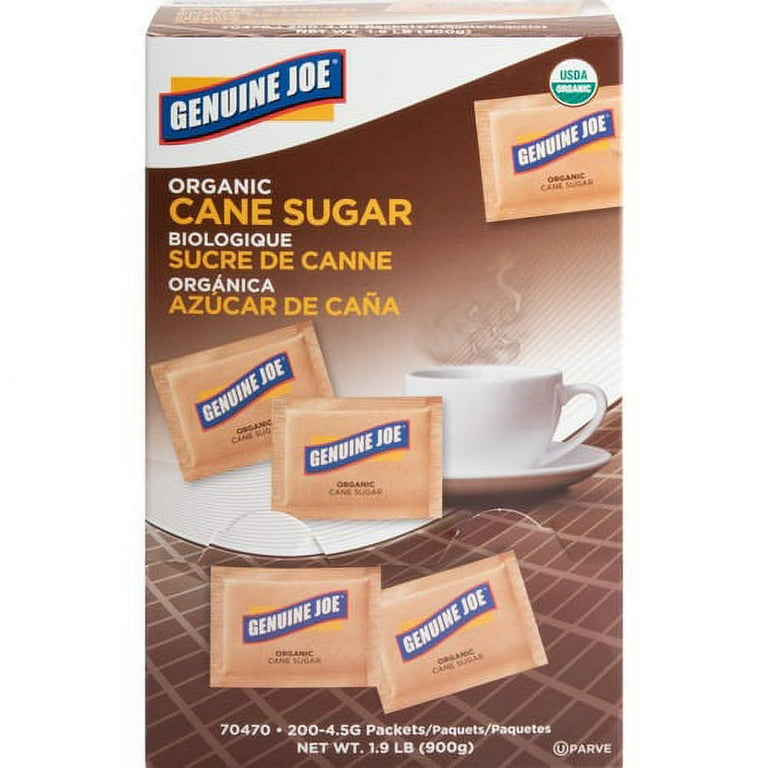 Genuine Joe Turbinado Natural Cane Sugar Packets - Packet - 0.159 oz (4.5 g) - Molasses Flavor - Natural Sweetener - 2/Carton - 200 Per Box Genuine Joe Turbinado Natural Cane Sugar Packets - Packet - 0.159 oz (4.5 g) - Molasses Flavor - Natural Sweetener - 2/Carton - 200 Per Box