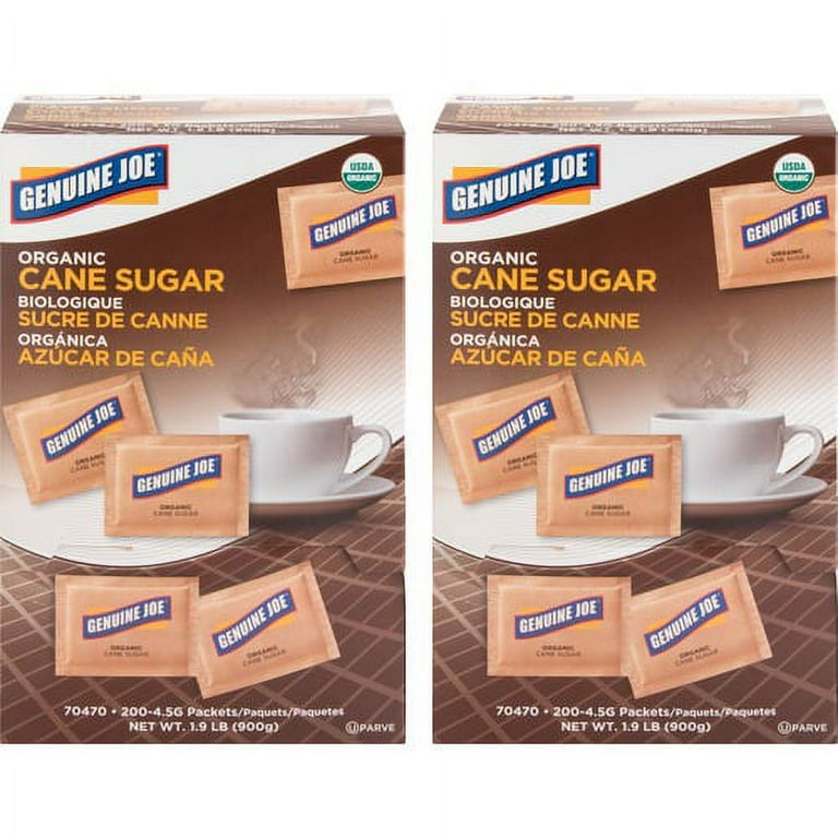Genuine Joe Turbinado Natural Cane Sugar Packets - Packet - 0.159 oz (4.5 g) - Molasses Flavor - Natural Sweetener - 2/Carton - 200 Per Box Genuine Joe Turbinado Natural Cane Sugar Packets - Packet - 0.159 oz (4.5 g) - Molasses Flavor - Natural Sweetener - 2/Carton - 200 Per Box