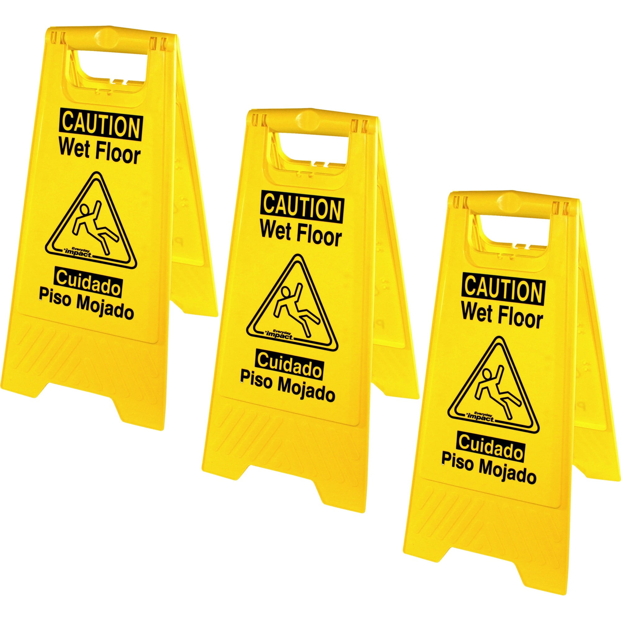 Genuine Joe Universal Graphic Wet Floor Sign - 3 / Bundle - Wet Floor Print/Message - Foldable - Yellow Genuine Joe Universal Graphic Wet Floor Sign - 3 / Bundle - Wet Floor Print/Message - Foldable - Yellow
