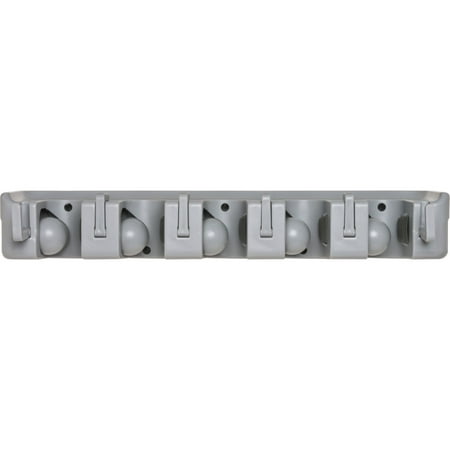Genuine Joe, Cleaning Tool Wall Organizer Rack, 1 Each, Gray