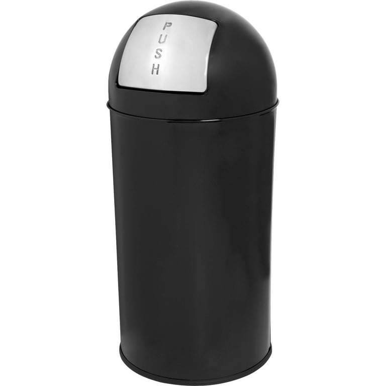 Genuine Joe Push Open Round Top Receptacle - 12 gal Capacity - Round - 29.2 Genuine Joe Push Open Round Top Receptacle - 12 gal Capacity - Round - 29.2