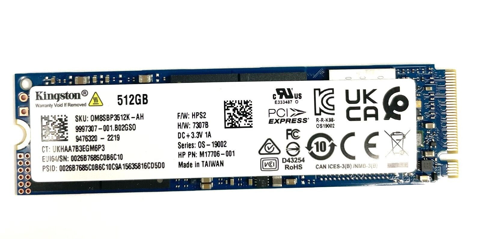 Genuine Kingston HP High End SSD NVMe M.2 512GB OM8SBP3512K-AH M17706-001