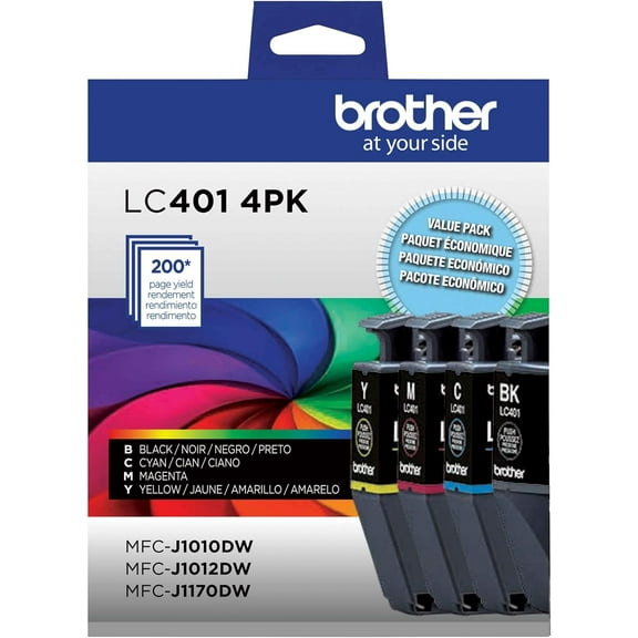 Genuine LC4014PKS Standard Yield 4-Pack Ink Cartridges Includes 1 Cartridge Each of , Cyan, Magenta and Yellow