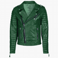 thumbnail image 1 of Genuine Lambskin Dark Green Quilted Motorcycle Stylish Leather Jacket For Mens, 1 of 3
